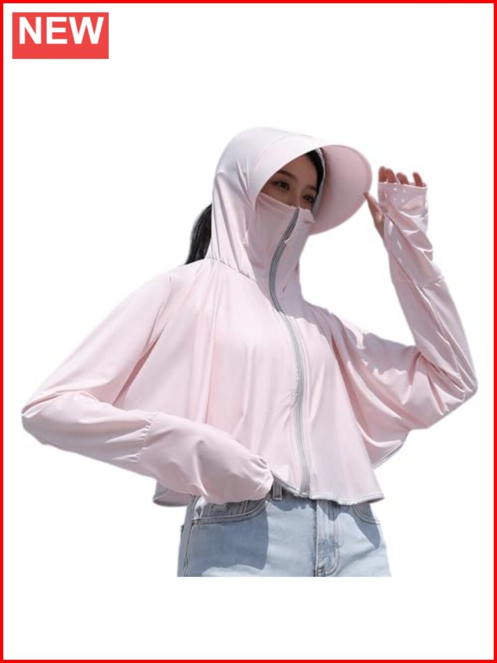 Womens Lightweight Sun Protection Hoodie Crop Workout Jacket SPF